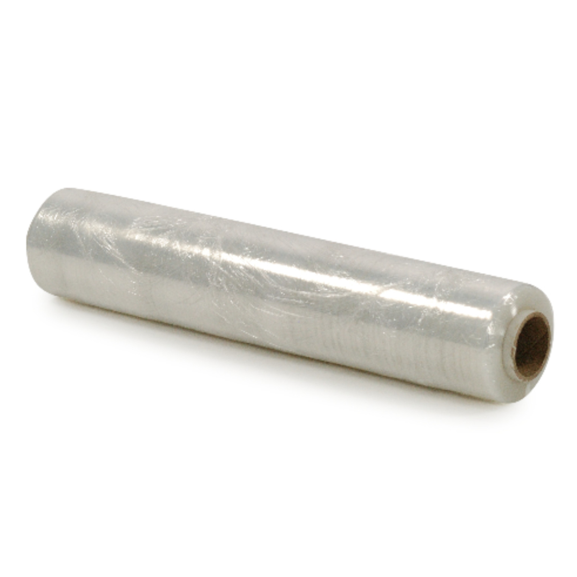 Rolle mit transparenter Stretchfolie für Verpackungszwecke.