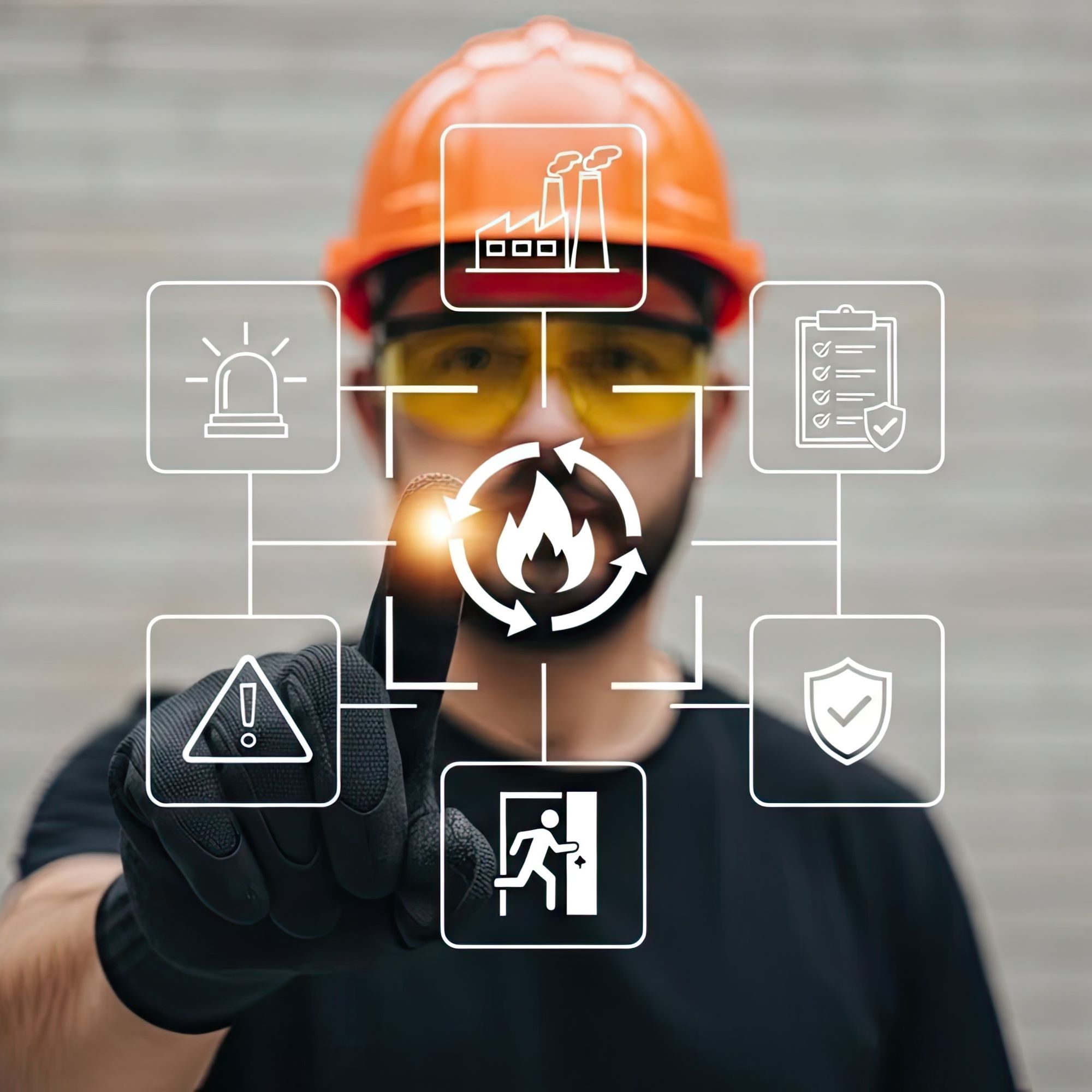 Sicherheitsmanagement in der Industrie mit Brandschutz und Evakuierung