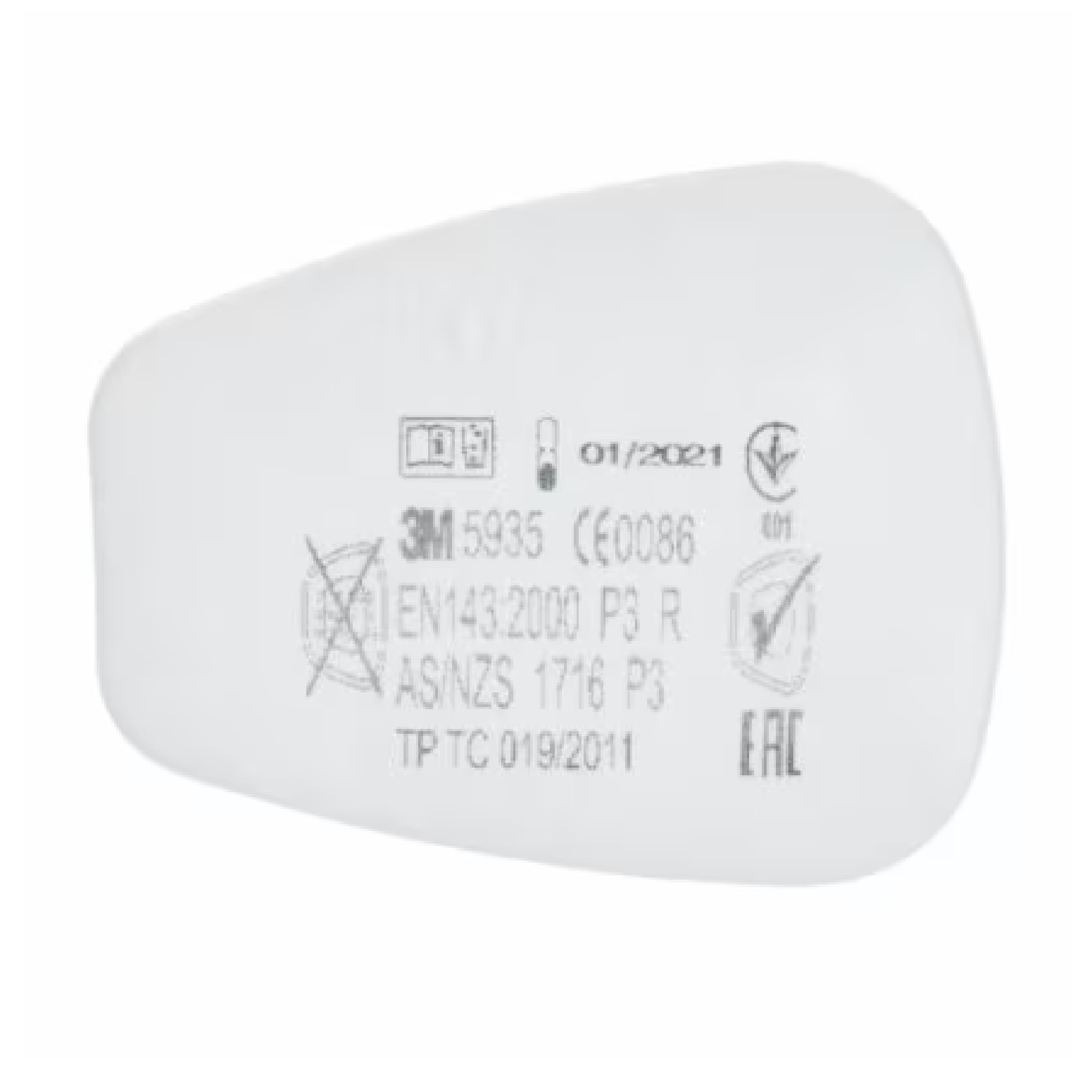 3M Partikelfilter 5935 P3 R, weiß, oval, für Atemschutzmaske