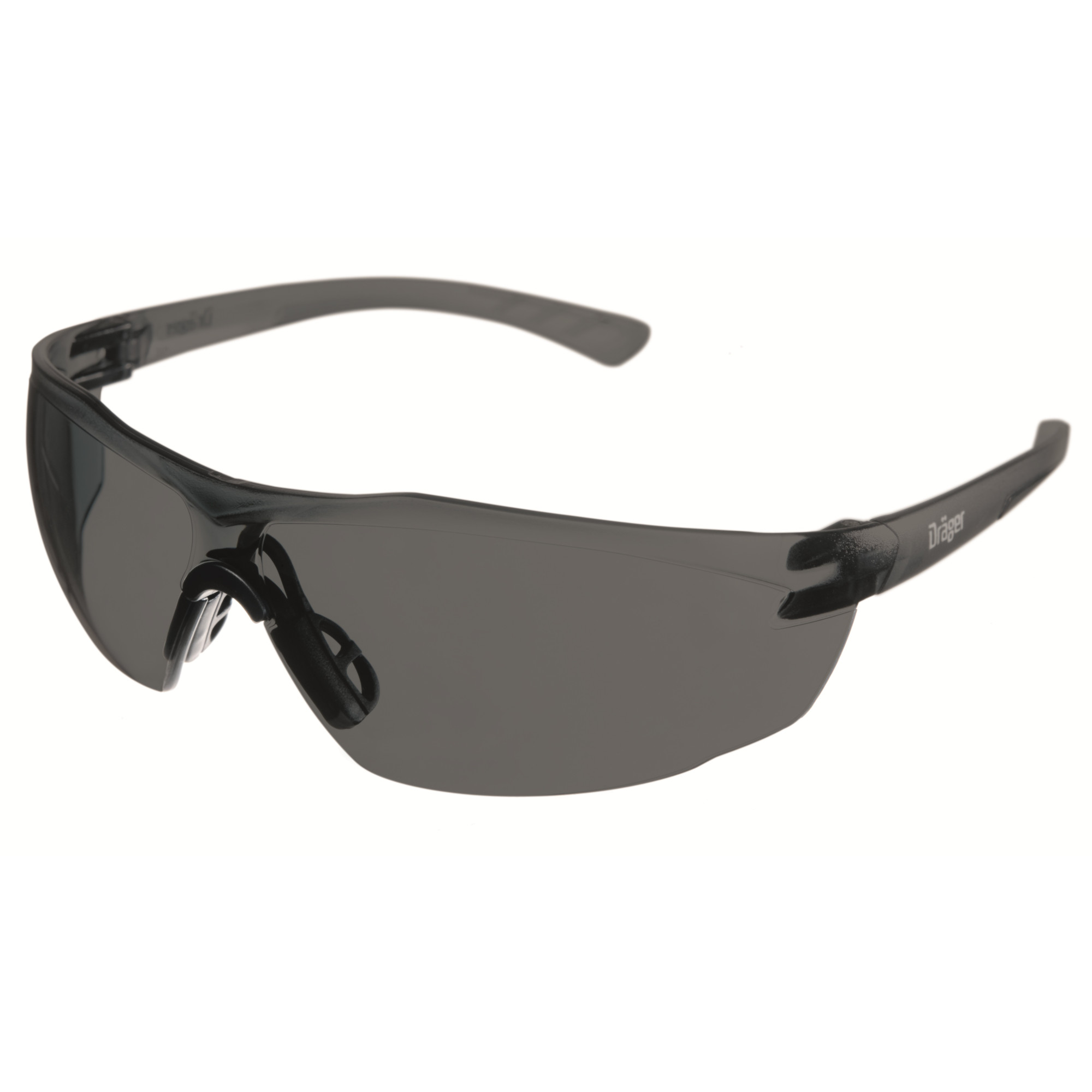 Schwarze Sonnenbrille mit geschlossenem, sportlichem Rahmen und dunklen Gläsern
