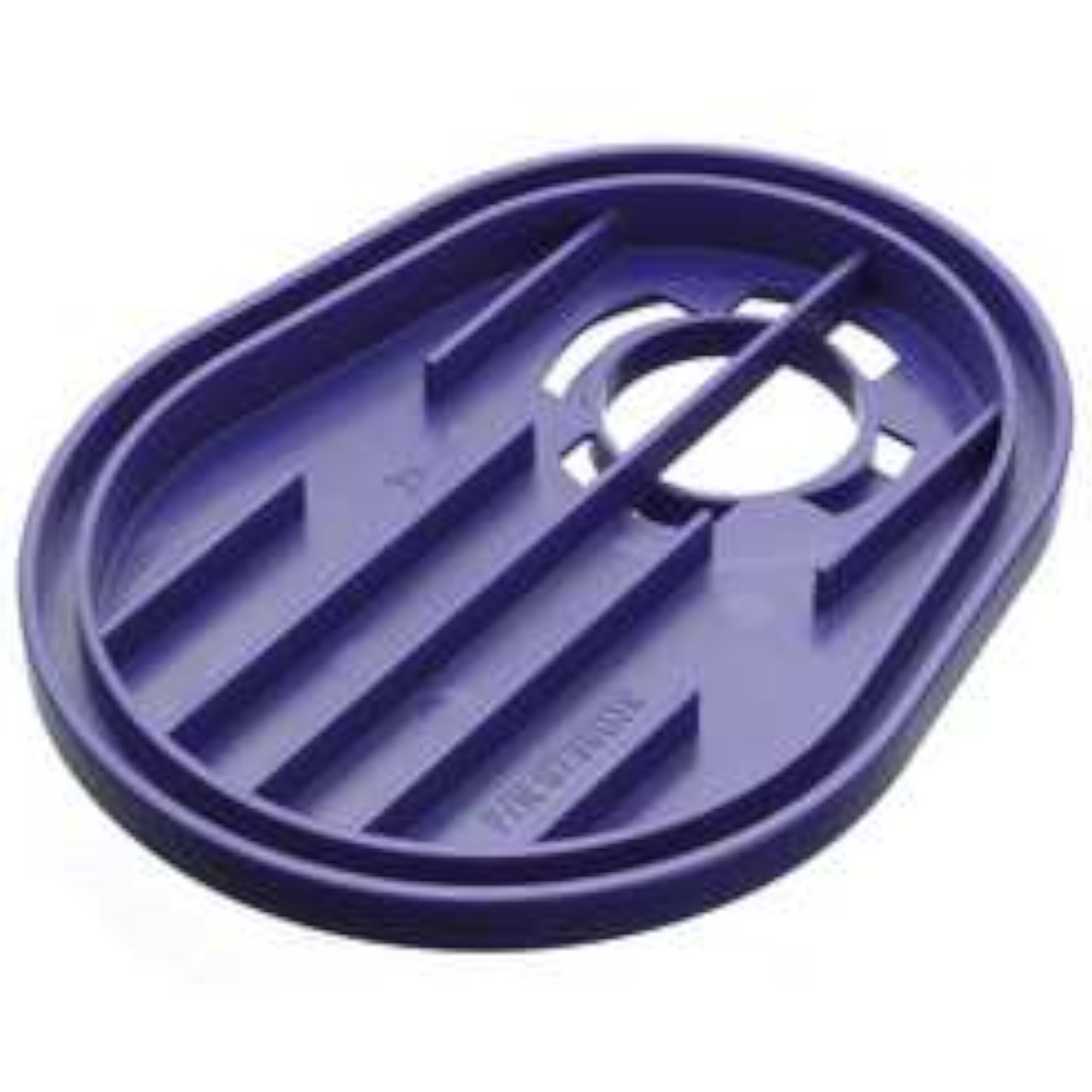 Dräger X-plore Pad-Platte, oval, blau-violett, mit Stegstruktur und zentraler Filteröffnung