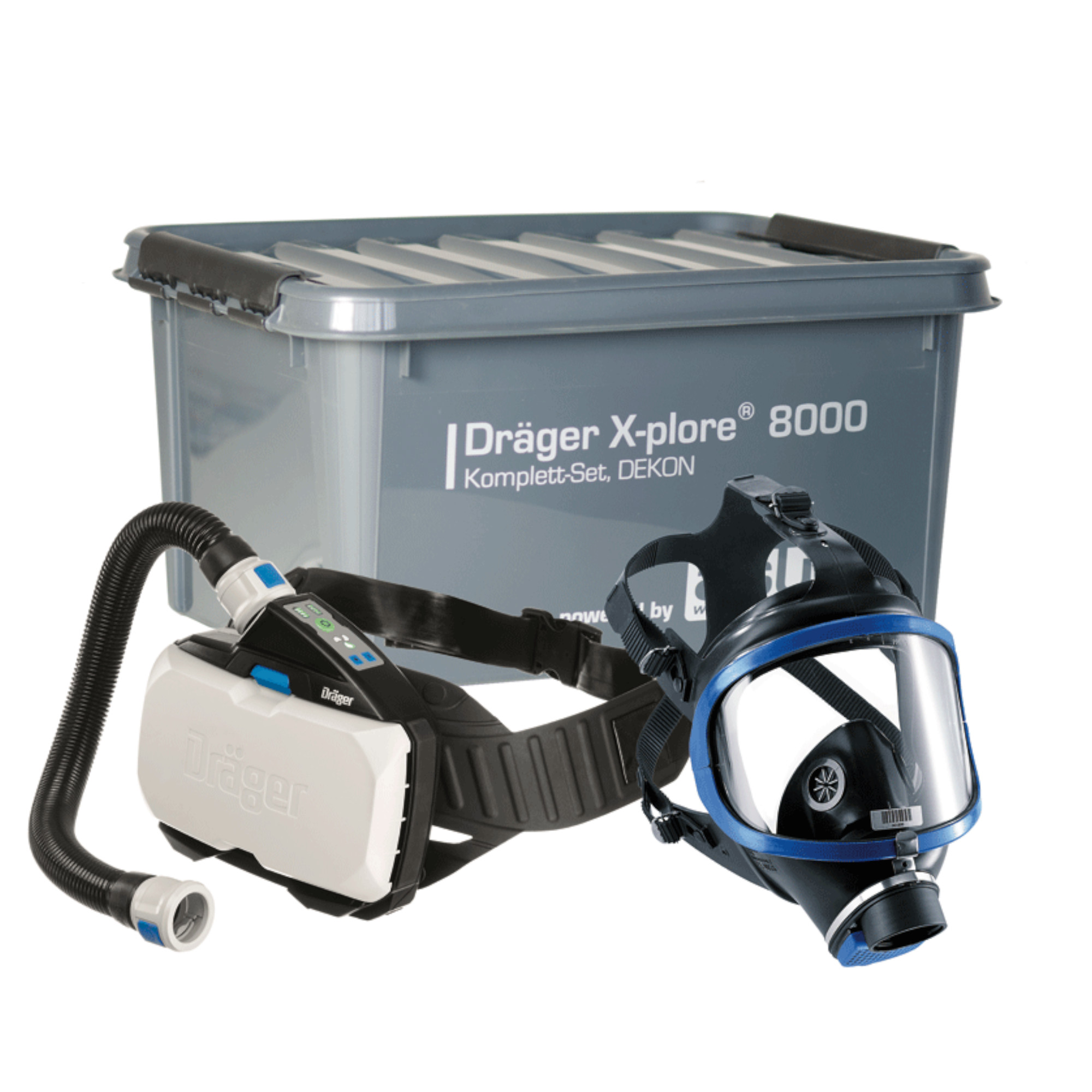 Dräger X-plore 8000 Komplett-Atemschutzset mit Gebläseeinheit, Schlauch und Schutzmaske