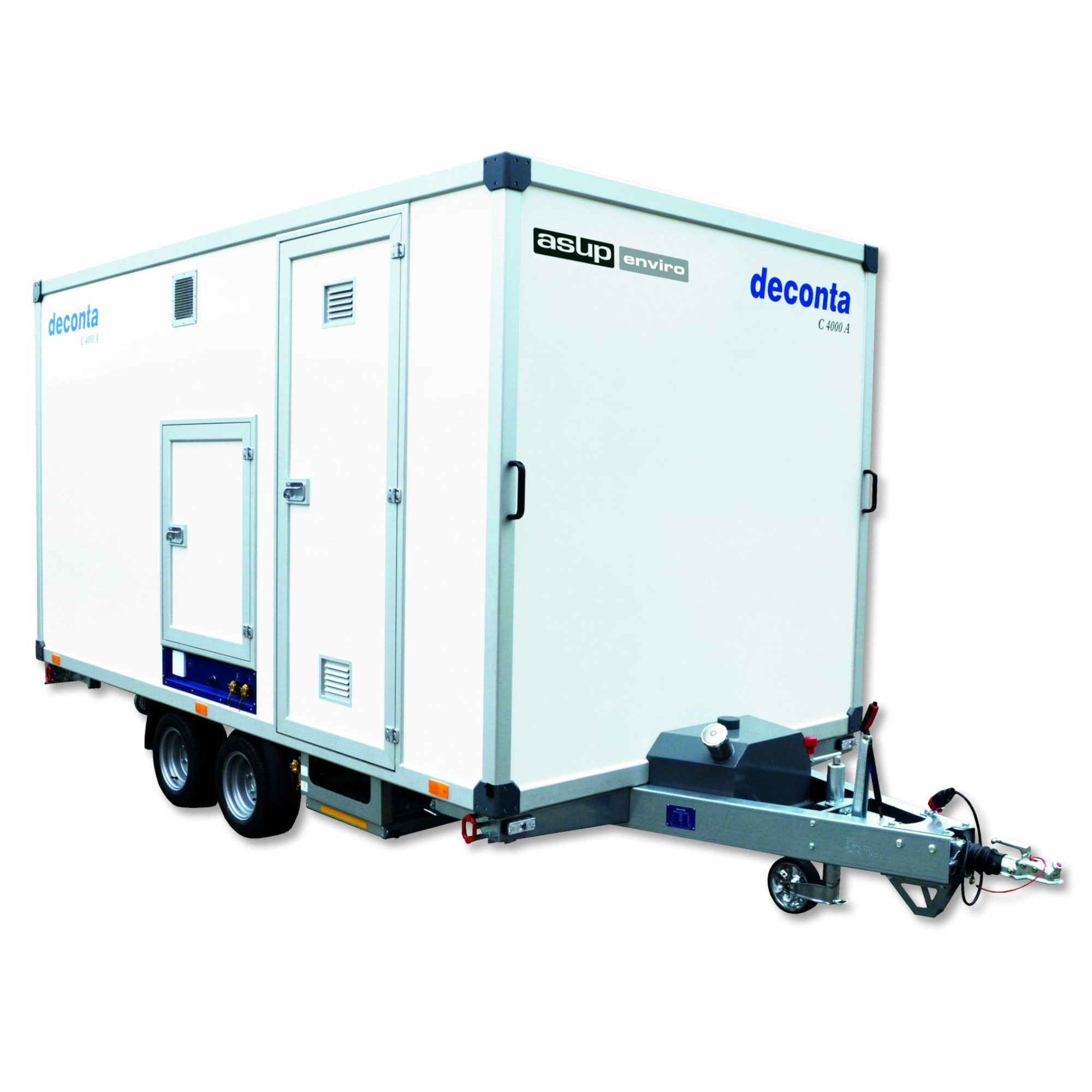 Mobile 3-Kammer-Personalschleuse „deconta" auf Anhänger
