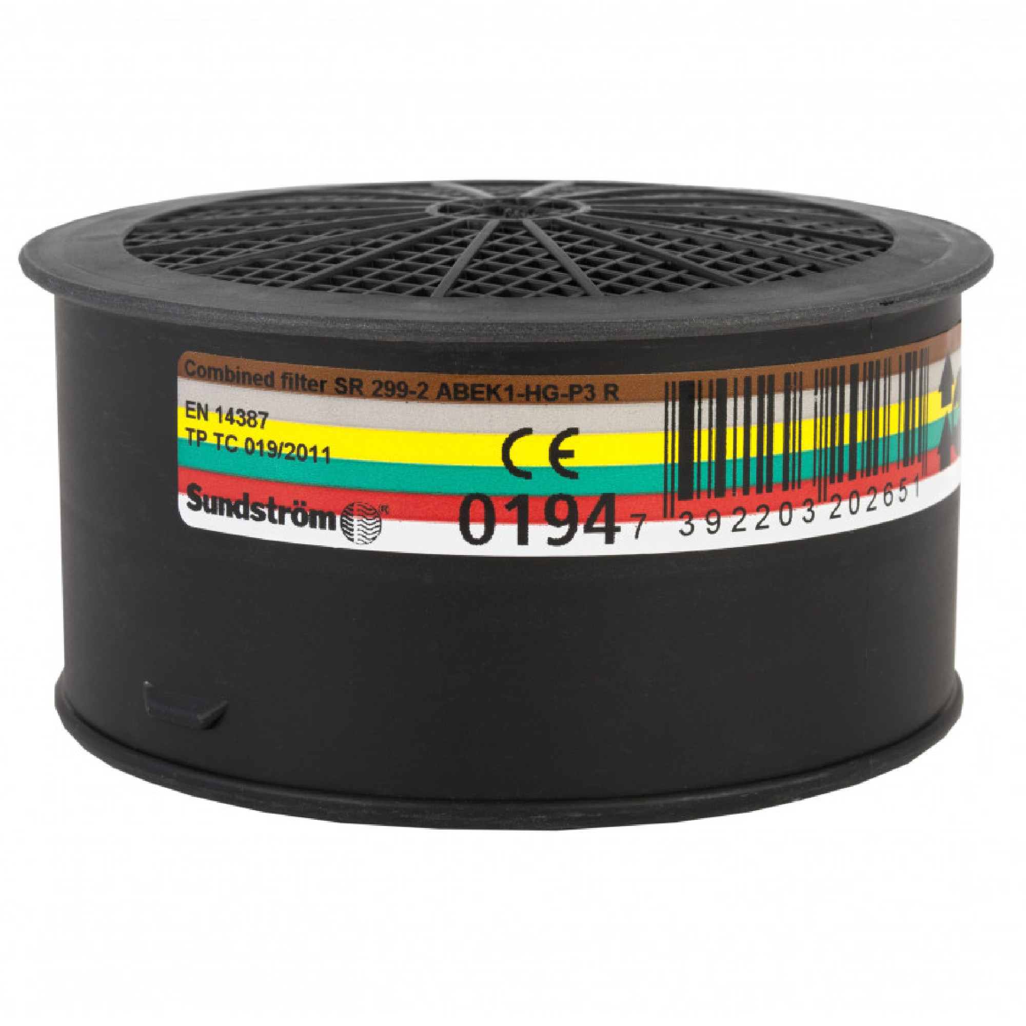 Sundström Kombinationsfilter SR 299-2 ABEK1-HG-P3, schwarz, rund