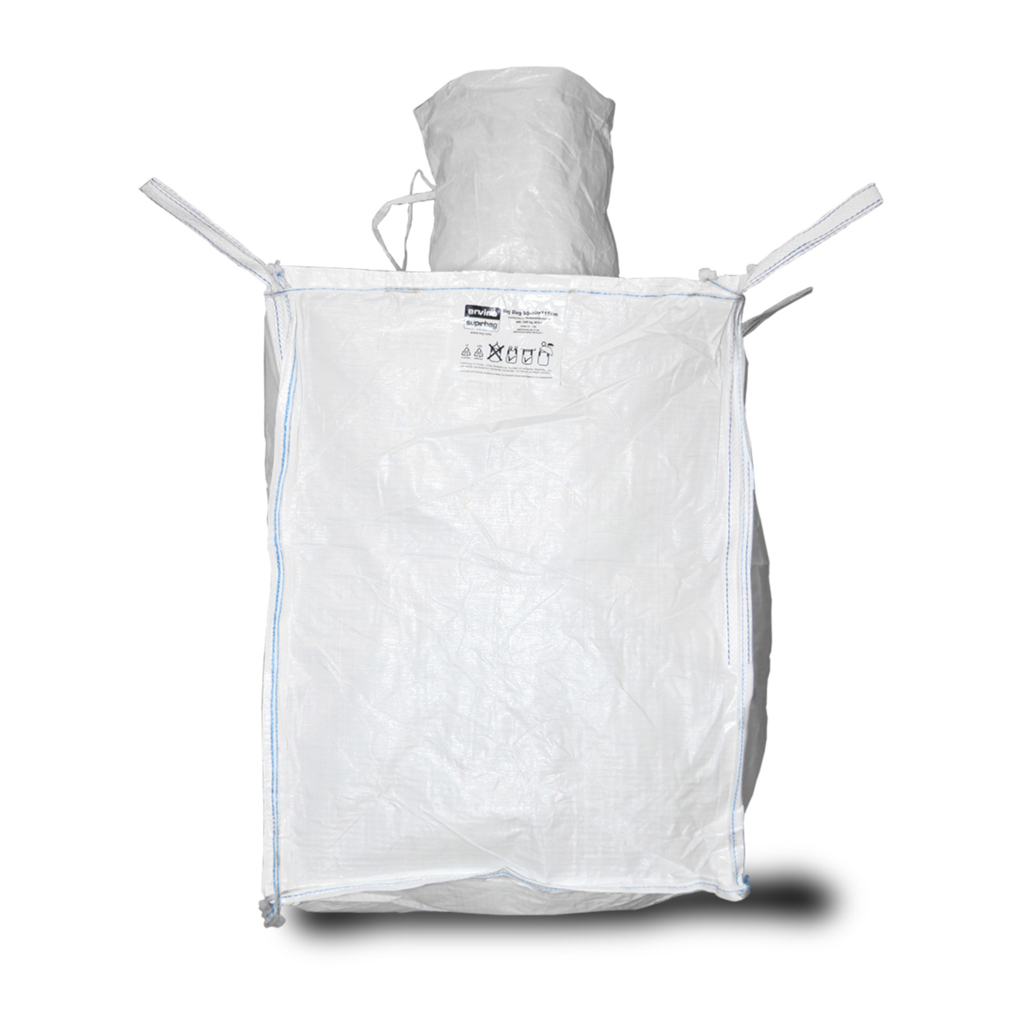 Weißer Enviro Superbag Big-Bag mit Einfüllstutzen und Hebeschlaufen