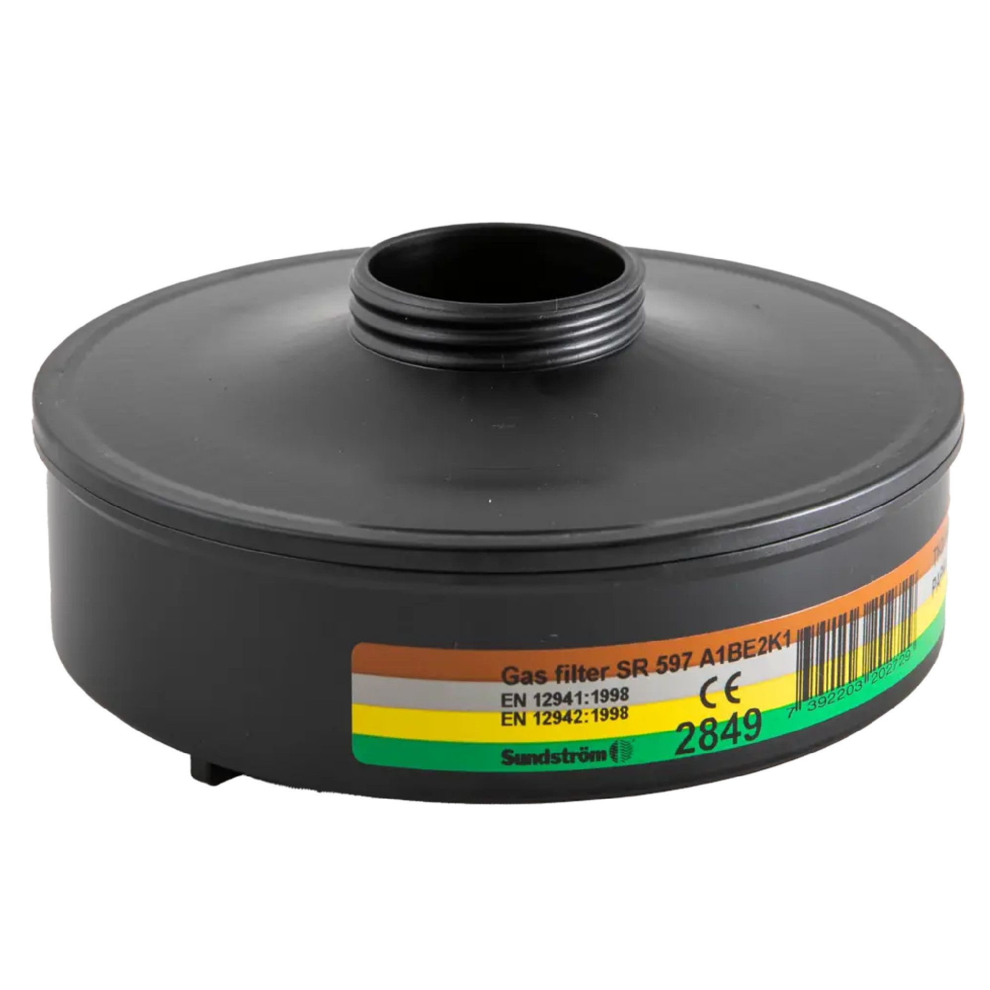 Sundström Gasfilter SR 597 A1BE2K1, schwarz, rund, für Atemschutzmaske