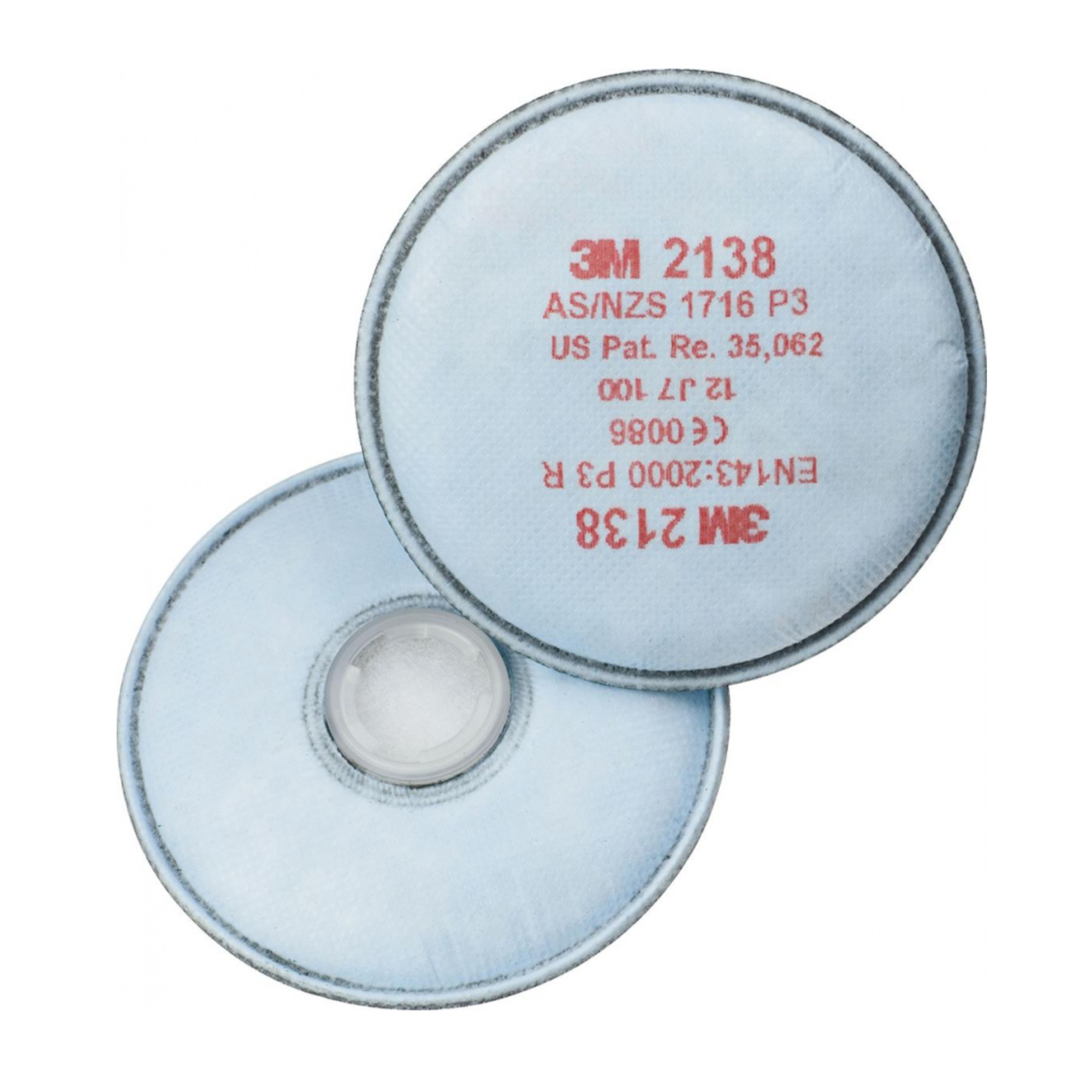 3M Partikelfilter 2138 P3 R, hellblau, rund, 2 Stück