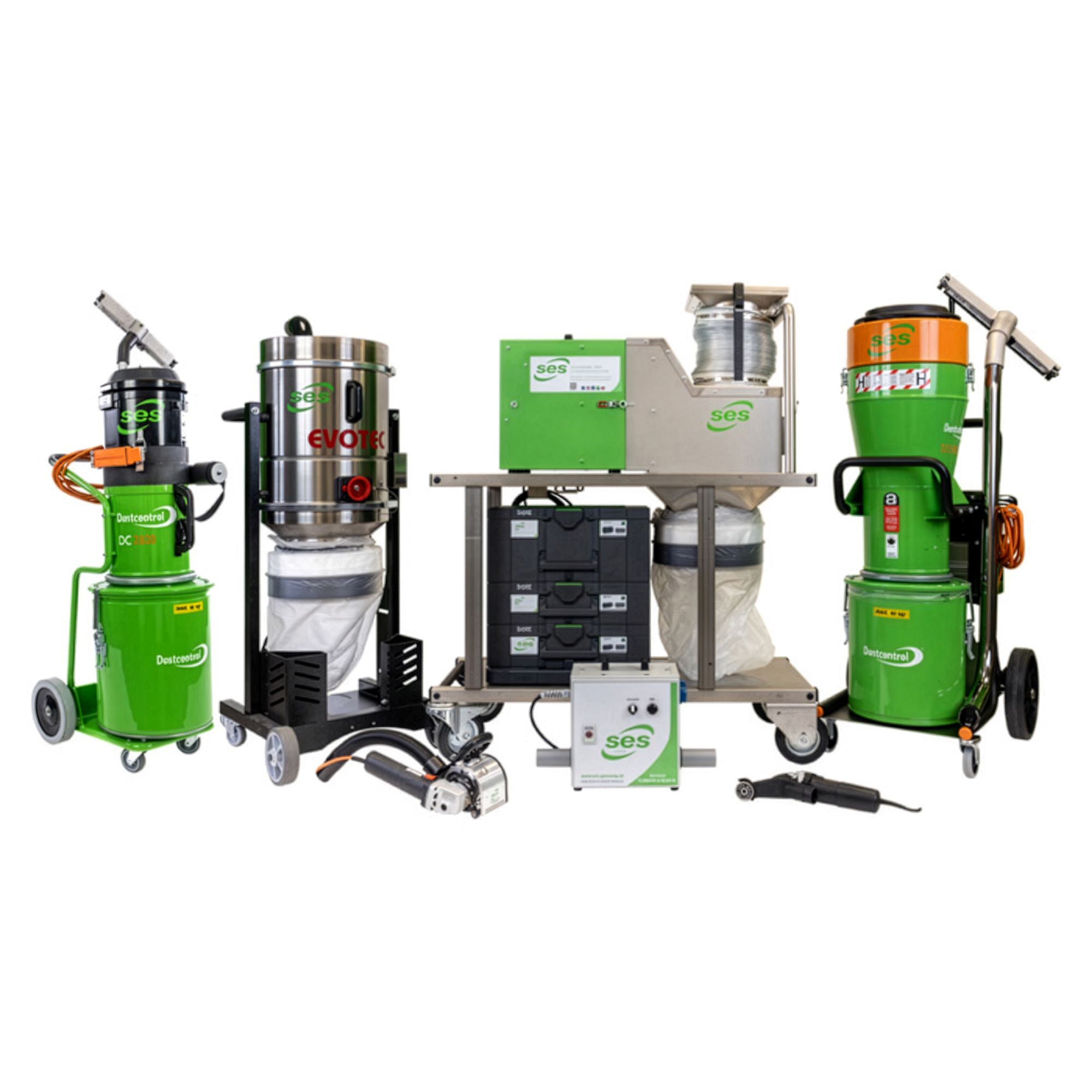 Gerätetechnik für emissionsarmes Wandfräsverfahren BT 57: Industriesauger, Entstauber und Wandfräsen