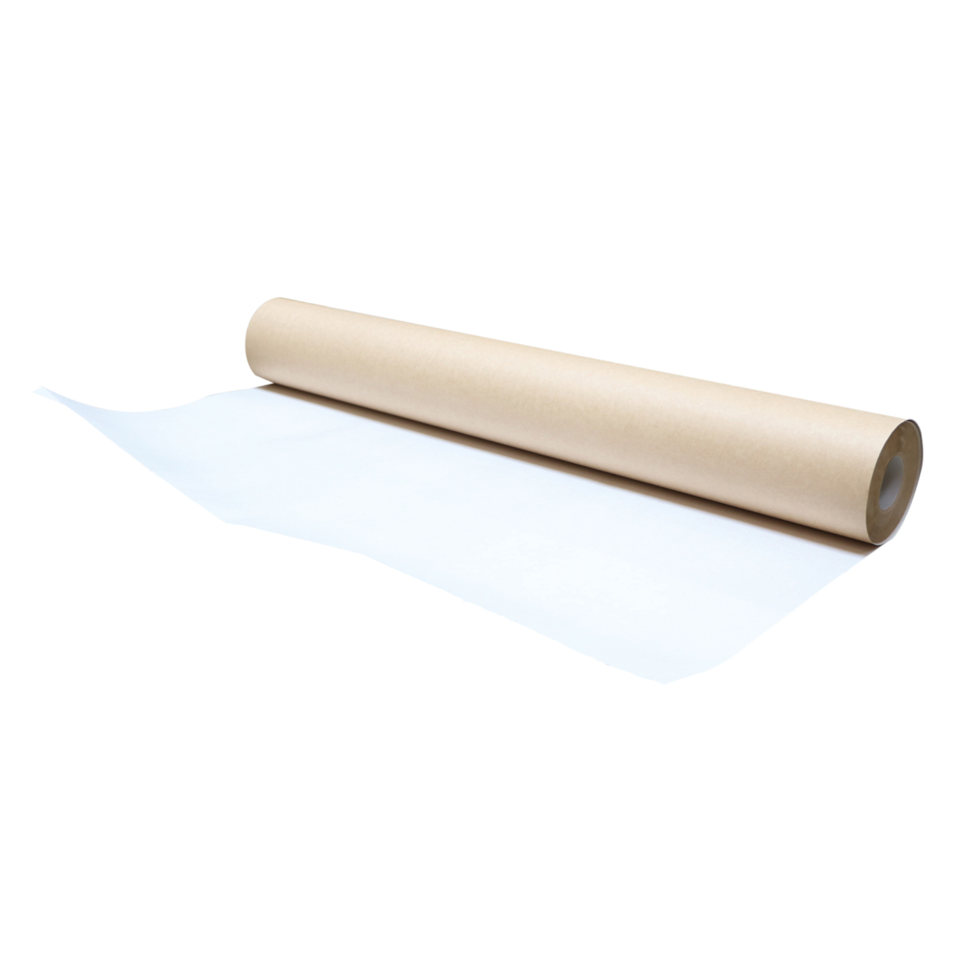 Eine Rolle braunes Papier mit einem Teil, der abgerollt wird.